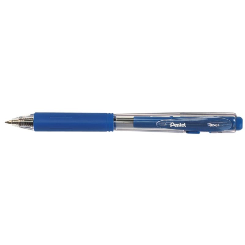 Stylo à bille rétractable BK437, pointe moyenne 0,7 mm, encre bleue