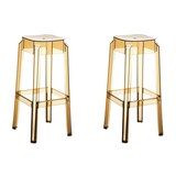 thumbnail of Décoshop26 - Lot de 2 tabourets de bar design moderne plastique transparent ambre 10_0001043
