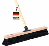 thumbnail of Hochwertiger Saalbesen 40 cm Breit schwarze weiche Kunsthaar Borsten mit QuickFix-Stielhalter und Stiel Holzstiel 140 cm Lang Besen für Innen