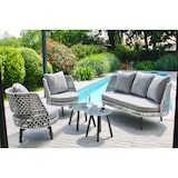 thumbnail of Set di mobili da giardino a 4 posti in alluminio grigio antracite - AGADIR