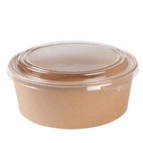 thumbnail of BIOZOYG 50 Stück Einwegschalen 1000ml Pappschalen Kraftkarton Salatschalen runde Bowlschalen, mit transparentem Deckel, To-Go-Schalen, kompostierbar