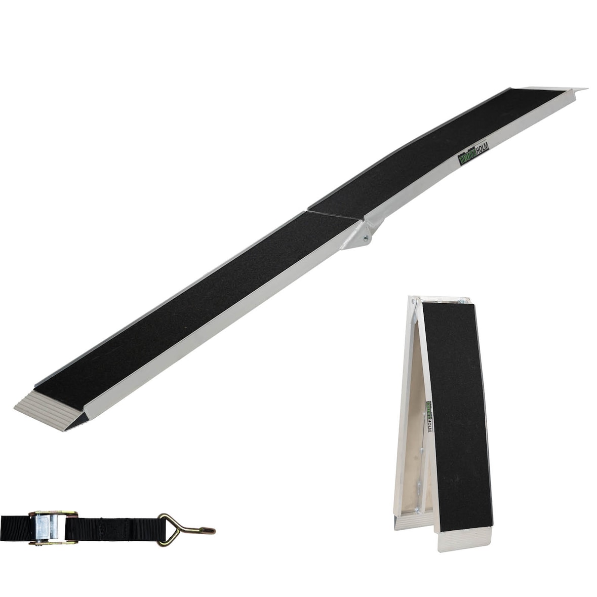 TRUTZHOLM 1 x Auffahrrampe klappbar 228 cm 340 kg Traglast Alu Anti Rutsch E-Bike Fahrradrampe