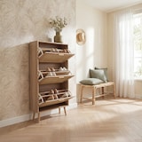 thumbnail of KLAST Zapatero estrecho en madera color natural y ratán natural Tahiti