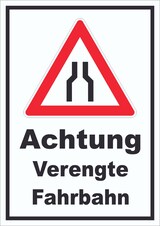 thumbnail of Schild Achtung Verengte Fahrbahn A5 (148x210mm)
