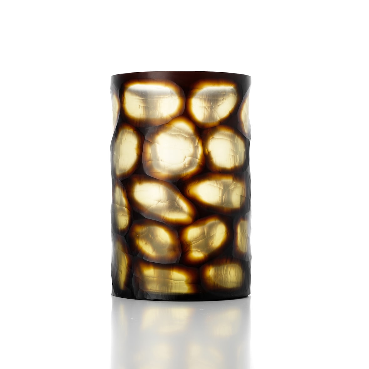 Bazar Bizar Vaas van glas 24x24x35.5 cm honing