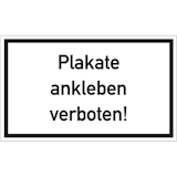 thumbnail of Schild Plakate ankleben verboten, Kunststoff, 250x150 mm
