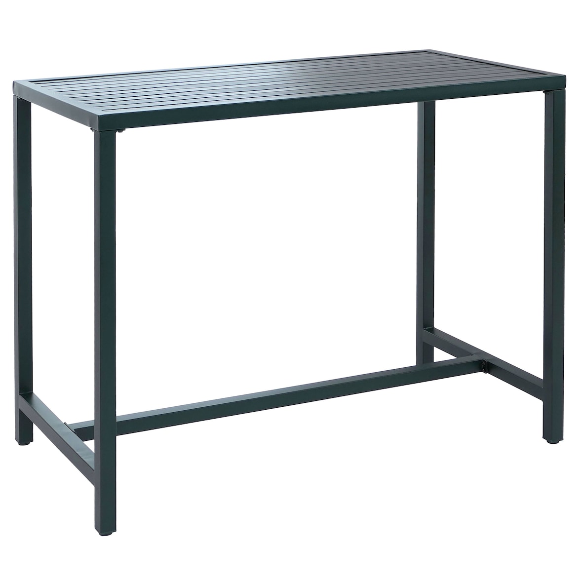 Décoshop26 - Mesa alta de exterior mesa de bar para jardín 105 x 130 x 65 cm estructura de acero con recubrimiento en polvo verde 04_0008733