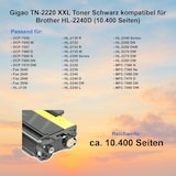 thumbnail of Gigao TN-2220 XXL Toner Schwarz kompatibel für Brother HL-2240D (10.400 Seiten)
