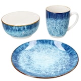 thumbnail of Marina 18tlg Frühstücksset Porzellan 6 Pers kleine Teller Schale Becher blau