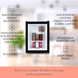 thumbnail of Brooklyn 42 Mini-Kühlschrank Glastür LED Ablage Schwarz