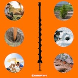 thumbnail of EBERTH stalen grondboor tuinboor, diameter 40 mm, lengte 800 mm, 20 mm opname, zwart gelakte tuinboor, boor met 45° snijkant