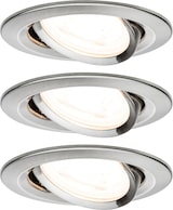 thumbnail of Paulmann LED Einbauleuchte 3-Step-Dim Nova Basisset schwenkbarrund 84mm 50° GU10 3x6,5W 3x460lm 230V dimmbar 2700K Eisen gebürstet 93465