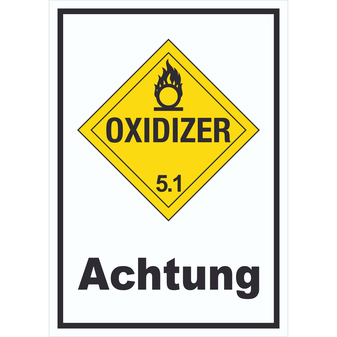 Schild Oxidierend wirkend Achtung Oxidizer entzündend hochkant A1 (594x841mm)
