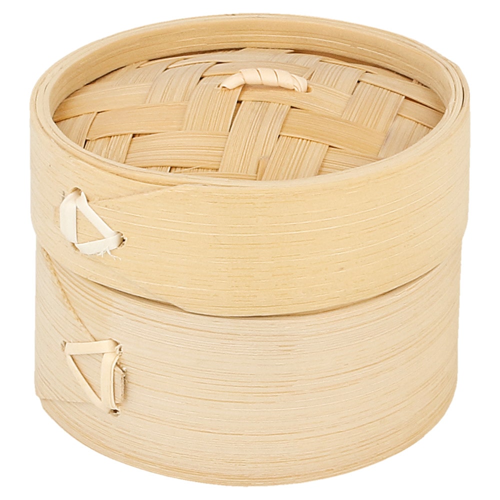 Recipientes Mini Dim-Sum  Ø 8X6 Cm Natural Bambú (10 Unidades)