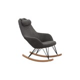 thumbnail of SalesFever Schaukelstuhl mit Kopfkissen | Bezug Teddyfell | Kufen Massiv-Holz | Gestell Metall schwarz | B 67 x T 105 x H 106,5 cm | grau