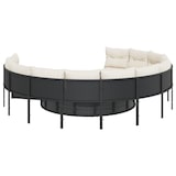thumbnail of vidaXL Gartensofa mit Tisch und Kissen Rund Schwarz Poly-Rattan