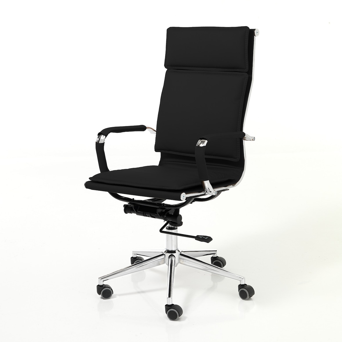 Oreste Luchetta poltrona da ufficio PALY BLACK in pelle sintetica H.110 x L.57 x P.66 cm Nera