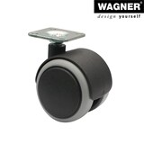 thumbnail of WAGNER Möbelrollen 8tlg. Set - SOFT - Ø 40 mm, Anschraubplatte 42 x 42 cm, 4 mit Bremse, Tragkraft je 30 kg - 02072488