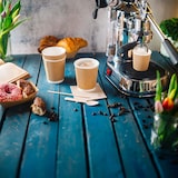 thumbnail of BIOZOYG 500 Stück Riffelbecher 200ml / 8oz Kaffee To Go Pappbecher, Braune Einwegbecher, Nachhaltig, Biologisch Abbaubar, Einwegbecher