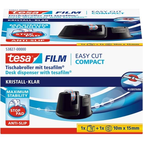 tesa Klebebandabroller tesafilm Easy Cut Compact Schwarz 19 mm (B) x 33 m (L)