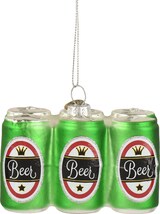 thumbnail of 1 Christbaumschmuck Glas 9cm Bierdosen Figur Weihnachtsbaum Anhänger Christbaumanhänger Weihnachtsbaumschmuck Weihnachtsdeko Bier Sixpack Grün