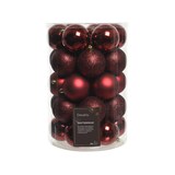 thumbnail of 34 Weihnachtskugeln 8cm Kunststoff Christbaumkugeln Set Weihnachtsbaum weinrot