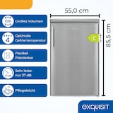 thumbnail of Exquisit Kühlschrank ohne Gefrierfach, EEK: C, 118 Liter, 4-Sterne-Gefrierfach, Gemüseschublade, Türanschlag wechselbar, KS16-4-HE-040C inoxlook