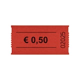 thumbnail of CombiCraft Consumptiebonnen op rol met eurobedrag - 50 cent in rood - 5 rollen - 5x1000 bonnen