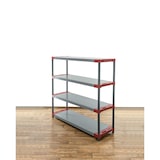 thumbnail of PROREGAL Kunststoffregal GREY BEAR Low, HxBxT 138x140x46cm, Fachlast 70kg, Grau-Rot Kunststoff-Regal Euro-Regal Stecksystem Lagerregal