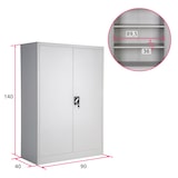 thumbnail of tectake Armario archivador con cierre de seguridad y 4 alturas 140x90x40cm  gris - 402482