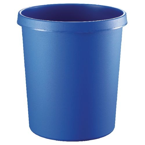 Corbeille à papier en plastique, ronde, 30 litres, bleu