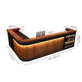 thumbnail of 【Hutaohei ZJ60-180cm】Maßanfertigung Bartisch Bar-Tresen Eckbartresen Gastronomie-Theke Restaurant-Bar Empfangstresen Braun