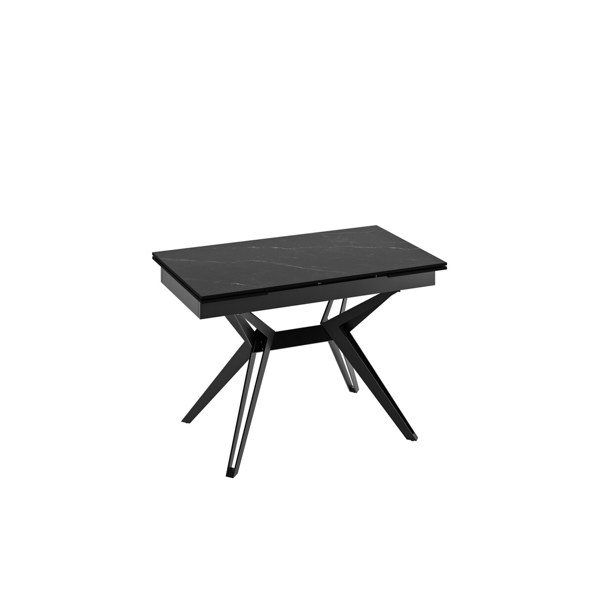 Stones Match 3 - Ausziehbarer Tisch (160/240 x 90 cm) aus schwarzer Keramik