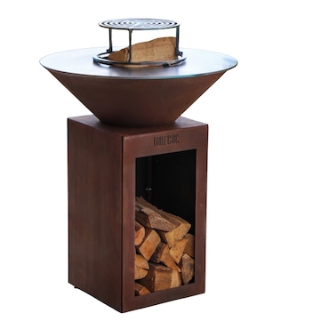 braseiro cevenol corten madeira redonda 74 taça simples