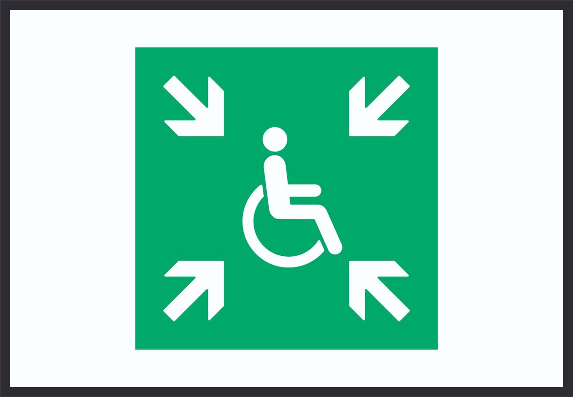 Sammelplatz für Menschen mit Behinderung Symbol A5 (148x210mm) Schild
