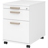 thumbnail of bümö Rollcontainer mit Hängeregistratur, Container abschließbar aus Holz in weiss - Rollwagen für's Büro mit Hängeregister als Schreibtisch