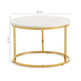 thumbnail of Mesa de centro redonda 60 cm em metal cromado com tampo melamínico efeito mármore, design moderno, elegante, para sala de estar, sala de espera – OLEK