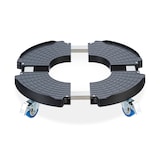 thumbnail of Relaxdays Pflanzenroller, ausziehbarer Blumenroller, Ø 40 - 57,5 cm, Kunststoff, max. 200 kg, innen & außen, dunkelgrau