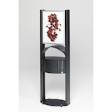 thumbnail of PROREGAL Robuster Standascher mit Schutzdach & Werbefläche | 15 Liter, HxBxT 180x58x35cm | Stahl | Antik-Silber | Ascher Aschenbecher