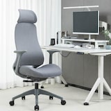 thumbnail of Ergonomischer Bürodrehstuhl, Armlehnen und Kopfstütze, verschiebbarer Sitz und Lendenwirbelstütze, schwenkbare Rückenlehne, verstellbar – ZIK