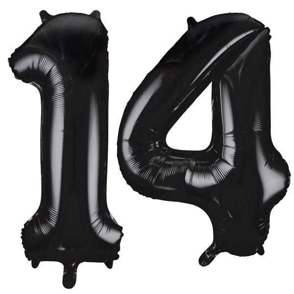 XL Folienballon schwarz Zahl 14