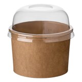 thumbnail of VEPATIM 50 Eisbecher aus Kraftpapier FSC® rund 230 ml braun mit transparentem Domdeckel