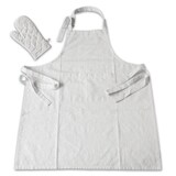 thumbnail of Grillschürze Küchenschürze mit Ofenhandschuh 2teilig im Set weiss/schwarz gestreift