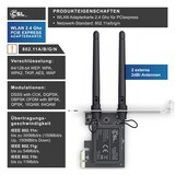 thumbnail of CSL WLAN Netzwerkkarte 2,4 Ghz PCIe - 300 Mbit s WiFi Adapter Karte - 2 Externe 2dbi Antennen