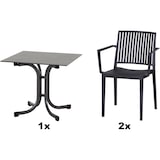 thumbnail of SIENA GARDEN Urban Lights Set 3teilig Lane Sessel gastrotauglich anthrazit mit Tisch Sola 80x80