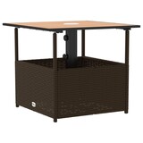 thumbnail of vidaXL Tuintafel met parasolgat 55x55x46,5 cm poly rattan bruin