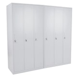 thumbnail of Schließfach Boston T829, Spind Wertfachschrank Schließfachschrank, Metall 6 Fächer ~ grau