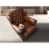 thumbnail of Angel Cerdá Fauteuil Chester en cuir marron cognac 5156C 93 x 99 x 90