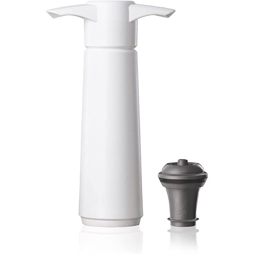 Vacuvin Geschmacksneutrale Pumpe mit Kunststoffkappe Weiß
