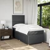 thumbnail of vidaXL Boxspringbett mit Matratze Dunkelgrau 100x200 cm Stoff